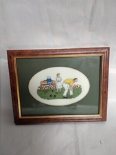 Cross Stitch Needlepoint Thea Gouverneur Lawn Bowling Scene Small Frame Picture