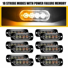 12PCS Amber/White 4LED Car