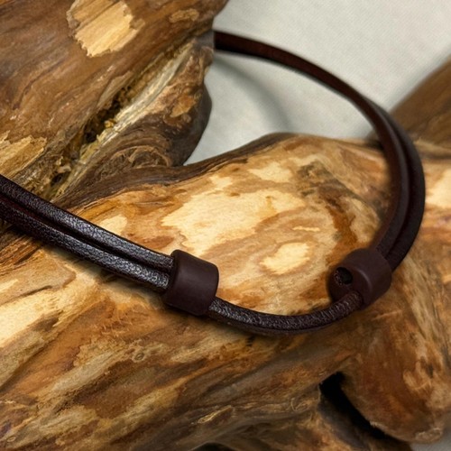 Leather necklace surfer chain - leather,