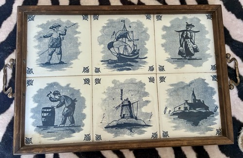 Delft vintage tile wooden - delft,