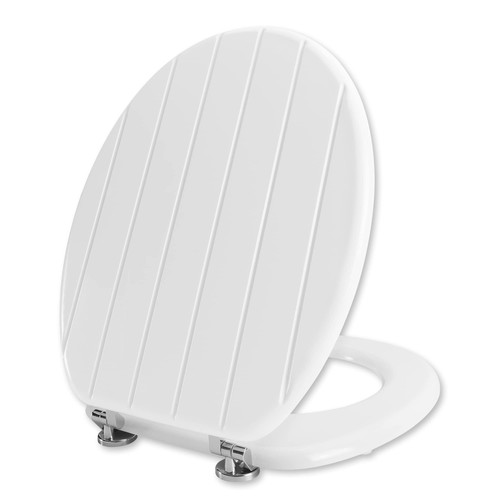 White wooden toilet seat - wooden,