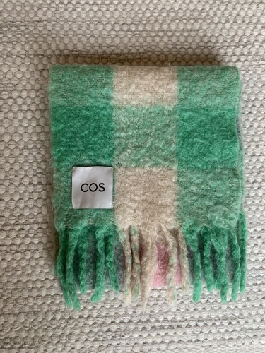 Cos mohair wool check scarf - cos, &