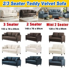 2/3 Seater Teddy Velvet Sofa