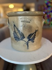 Stoneware crock with cobalt