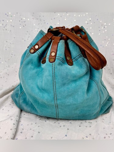 Lucky brand y2k teal suede - brand,