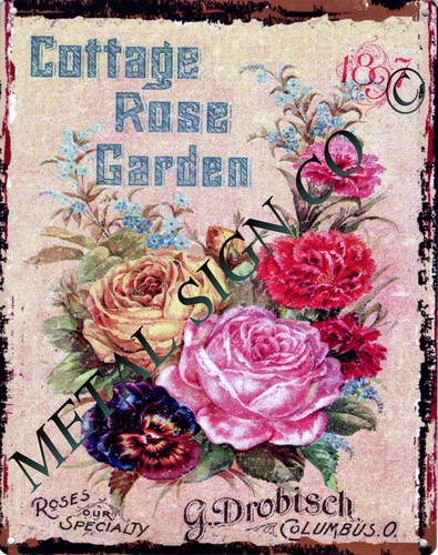 Cottage rose garden metal wall - cottage,