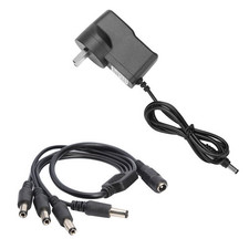 Guitar Effect Pedal Power Supply Adapter 9V 1A with 5 Way Cable Daisy Chain Cord