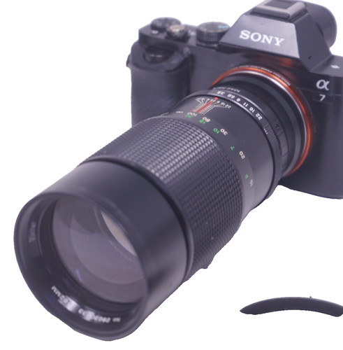 Sony mount adapted 200mm - e,