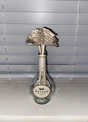 Hand made roses wine bottle - hand,