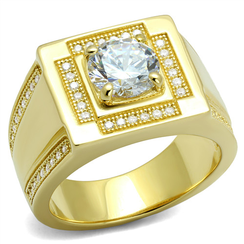 Mens gold ring signet - , sterling