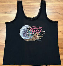 Vintage Harley Davidson Tank Top Women’s Size XL 3D Emblem Forever Wild