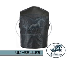 LEATHER-WAISTCOAT-Biker-Vest-M