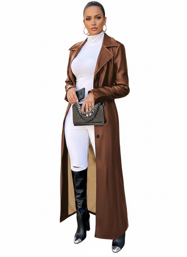Casual women coat leather - casual,