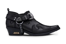 Men real leather western - men's,