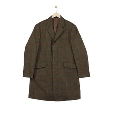 Marks & Spencers Moon Overcoat Mens Size XL Brown Yorkshire Tweed