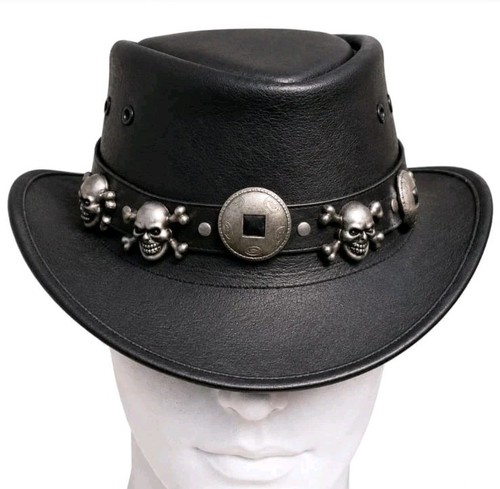 Handmade black leather - handmade, skull