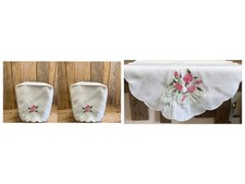 Chair Back or Pair of Armcaps Antimacassar Scallop Trim Sofa Protector SECONDS