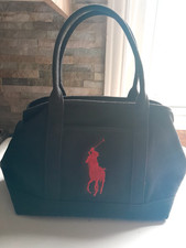 ralph lauren canvas bag excellent condition never used black with red pony