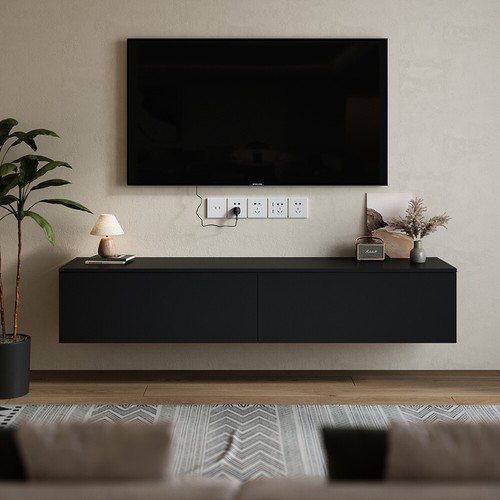160cm wood floating - wood, tv