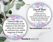 Something Old,  New borrowed, blue, sixpence keepsake tin bride gift Wedding  2