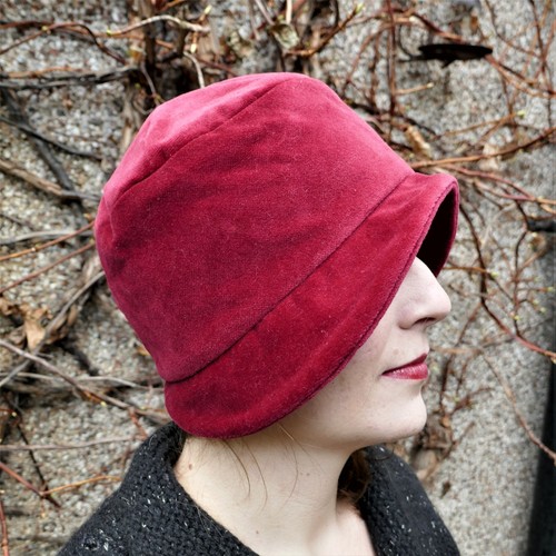 Handmade red velvet cloche - handmade,