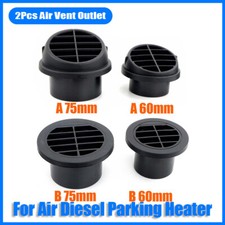 2pcs 60mm 75mm Air Vent Outlet Diesel Heater Duct Pipe Ducting Hose Directional@