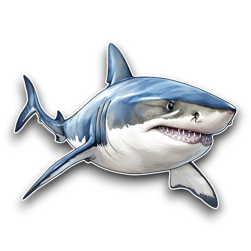 Great white shark - white,