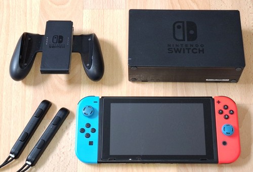 Neon red blue nintendo - &,
