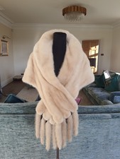 Mink Stole Cape Shawl Scaff Bolero Jacket Wrap Real Fur Visone Nerz Visón