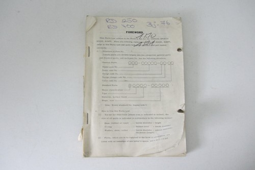 Parts catalogue list - parts,