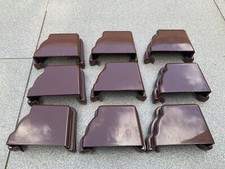 9 x Floplast REN1 Brown 110mm Niagara Ogee Gutter - Left Hand External Stopend