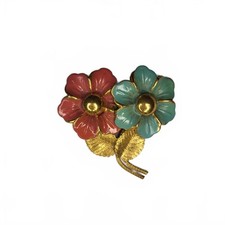 Vintage Floral Brass and