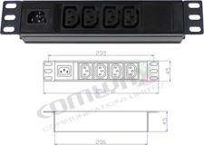 10" 4 Way IEC Detachable Power
