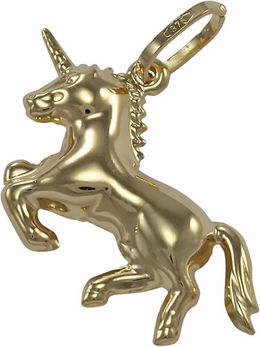 9ct gold unicorn - gold, /