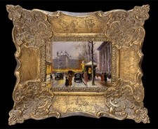 Framed Original Oil Painting On Canvas Christmas Signed And Listed By The Artist