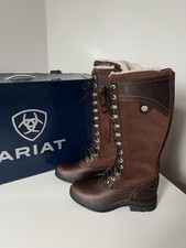 Ariat Ladies Wythburn Tall Waterproof Country Boots Brown Size UK 3