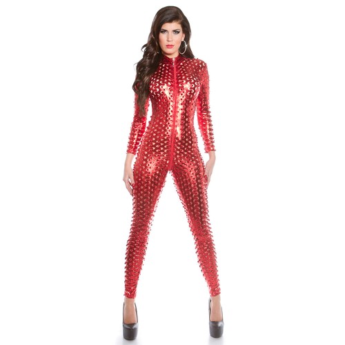 Leather look catsuit - leather,