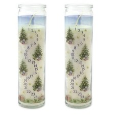 Pack of 2 Cinnamon Christmas Advent Candle | Advent Pillar Candle in Glass Jar