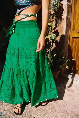 Zara long embroidered maxi - long,
