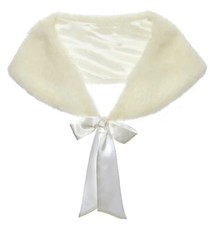Off White Faux Fur Shawl Wrap