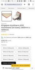 150mm Insulation Kingspan Kooltherm 2 Sheets