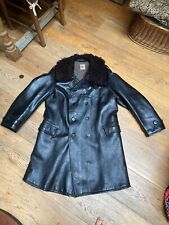 VINTAGE WW2 SWEDISH OFFICERS LEATHER TRENCH COAT