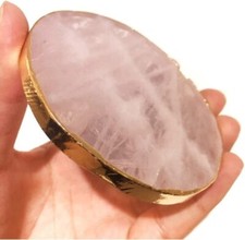 Pink Rose Quartz Crystal Drink Coasters gift housewarming birthday anniversary