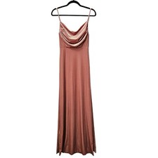 Revelry Skye Gold Champagne Velvet Cowl Neck Maxi Dress 2 Wedding Bridemaid NWOT