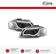 Audi A3 2003-2008 8P Black R8 LED Light Bar DRL Devil Eye Projector Headlights