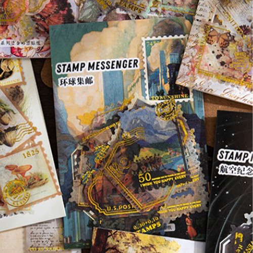Pieces post stamp stickers - pieces,