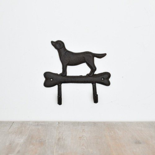 Cast iron dog bone hook - iron, &