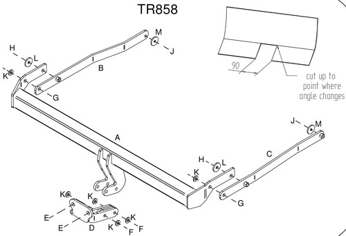 Towtrust fixed flange towbar - flange,