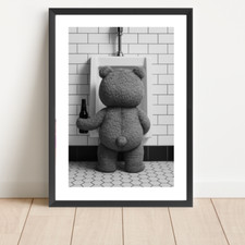 Funny animal bathroom print