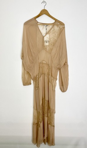 Zara nude lace sheer - sheer, long